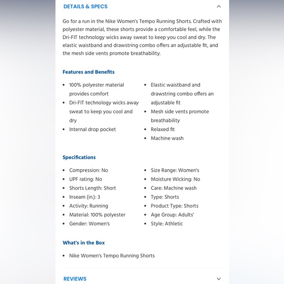 Womens Nike Tempo Athletic Shorts - XL - Picture 2 of 11